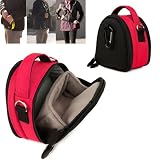 Olympus Point & Shoot Camera VanGoddy Mini laurel Small Camera Bag For Olympus Cameras SZ Series TOUGH Series & V Series Model Cameras (Fuchsia)+ Black/Red 6 inch Camera Tripod