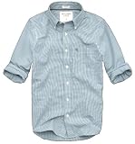 Abercrombie & Fitch Gingham Button-down Shirt, Navy/Green Check