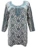 Indian Tunic Top Womens / Kurti Printed Blouse India Clothing Large