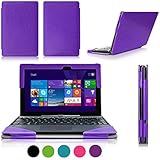 [Corner Protection] ASUS Transformer Book T100 Case Cover, FYY&reg; Fully Armed Leather Case for ASUS Transformer Book T100 Purple