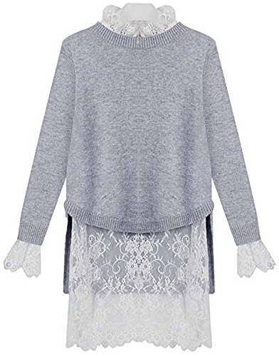 アンサンブル ツーピース セーター インナー レース デート フェミニン カジュアル キュート エレガンス レディース 冬物 春物 可愛いスカーフ付き R799