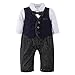 Baby Boy Outfits, Toddler Romper Jumpsuit Clothes Set with Suit Vest & Bowtie