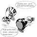Besteel 2 Pairs Stainless Steel Mens Womens CZ Stud Earrings Pierced Earrings Black 20G 3-8mm (G:6 pairs)