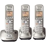 514pVk3JIiL. SL160  Panasonic KX TG4013N DECT 6.0 PLUS Expandable Digital Cordless Phone with 3 handsets