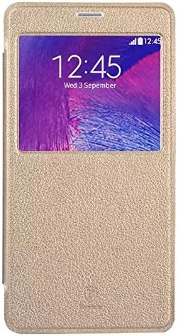 Primary Series Flip Leather Cover Case for Samsung Note 4 Leather Flip Smart View Battery Cover Case for Samsung Galaxy Note 4