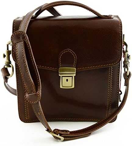 Made In Italy Man Leather Bag Color Brown - Man Bag