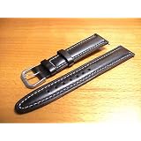 [スイスミリタリー]SWISS MILITARY 腕時計 純正 革（レザー） バンド ベルト 18mm 黒色 ブラック [正規輸入品]