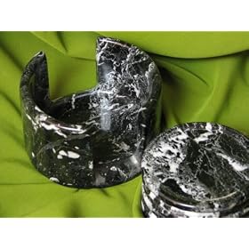 Click here to buy Black Zebra Marble 6 Pc Drink Coasters Set Table Placemats Felt Bottom Makes Great Gift... by Marble 'n things.