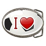 Belt Buckle of I Love Soccer (Hertha Berlin, Atletico Madrid, Olympique Marseille, Shakhtar Donetsk, Hamburg SV, AZ Alkmaar, Werder Bremen, Nacional, Deportivo Toluca, Panathinaikos, Libertad) - Football