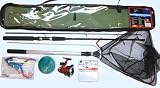 Outdoor Living : 21 Pc Starter Fishing Rod/Kit/Set with Net & Bag