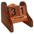 Handmade Antique Style Brown Wood Desk Calendar