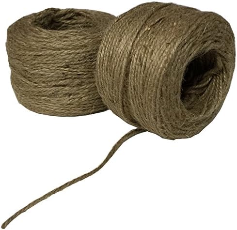 Jute Twine Heavy Duty Craft String. 100% Natural Jute Twine Rope. 350' Per Roll - 2 Pack