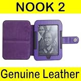 IMAGE OF Mochie (Trademark) Barnes Noble Nook 2 2nd Edition Generation Simple Touch Genuine Leather Case Cover Purple