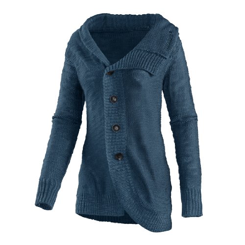 Vacuum Strickjacke Damen, petrol, L