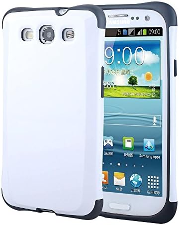 S3 Case, Tekkmon Samsung Galaxy S3 Case Dual Layer Skin Cover for Samsung Galaxy S3 i9300, White