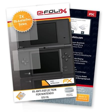 2 x atFoliX FX-Antireflex Antireflective screen protector for Nintendo DSi XL / DSiXL NDSiXL NDSi-XL - Anti-glare screen protection! Highest Quality - Made in Germany!