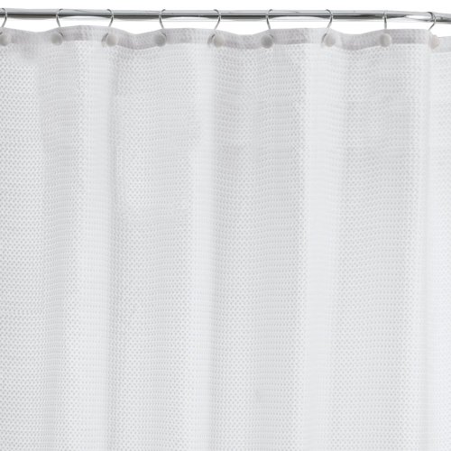 Maytex Waffle Poly Fabric Shower Curtain - White
