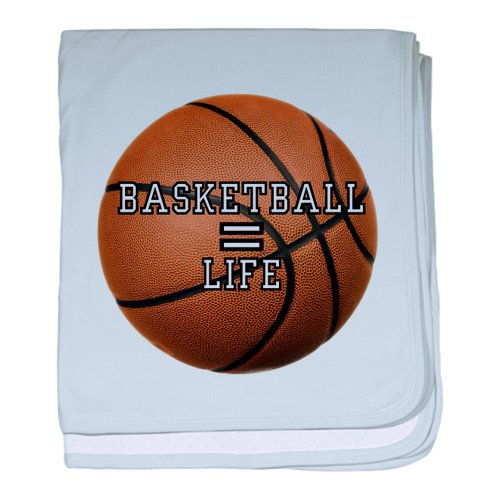 Baby Blanket Sky Blue Basketball Equals Life