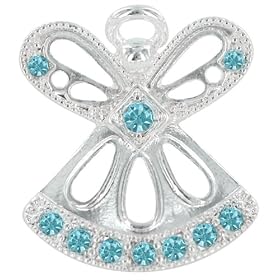 MARCH AQUAMARINE Birthstone Wings and Wishes Angel Tac Pin by MyJewelThief