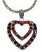Ruby Red Nobble Heart,popcorn Chain Pendant Necklace