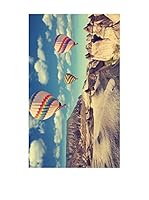 Huella deco Alfombra Bañada en Vinilo (Cielo/Beige)