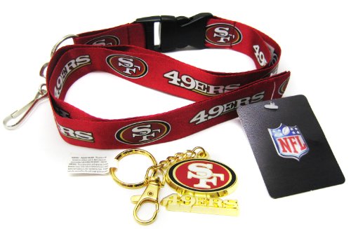 Red San Francisco 49ers Niners Keychain Lanyard Pack