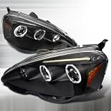 2002-2004 Acura Rsx Halo Led Projector Headlights Black by Instyleparts