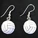 Round Pewter Volleyball Earrings