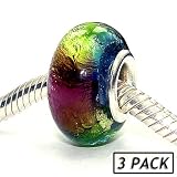 Coastal Collection Silver Glass Beads (3 Pack) - Reggae (Pandora and Chamilia Compatible)