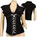 Sexy Black Pink Lace Corset Plus Size Top