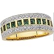 14K Yellow Gold Emerald and Diamond Ring/Anniversary Band