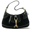 AUTHENTIC COACH HAMPTONS PERFORATED SIGNATURE SMALL HOBO 10534 (Black, Petite)