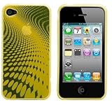 iPhone 4 Silicone Skin Case- Fantasia Wave Style - Transparent Golden Yello ....