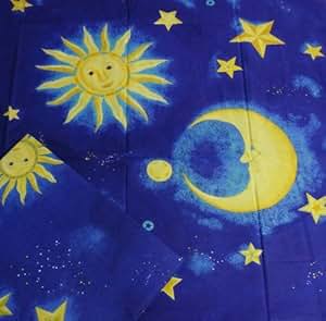 Sonne Mond und Sterne 1 blau Bettwäsche 2 tlg 135x200 cm: Amazon.de