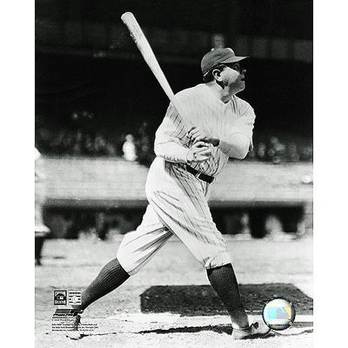 Photo File New York Yankees Babe Ruth - Batting Action - 8X10 Photo Mounted In 11X14 Double Mat