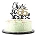LVEUD Black Font Golden Numbers Cheers to 65 Years Happy Birthday Cake Topper -Wedding,Anniversary,Birthday Party Decorations (65th)