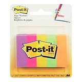 Post-it® Page Markers, 1/2-inch x 1-3/4 Inch, Ideal for Temporary Marking and Noting In Books, Assorted Ultra Colors, 500 per Pack