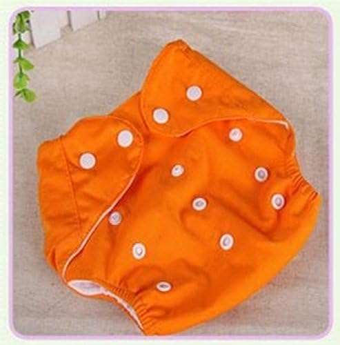 Reusable Baby Infant Nappy Cloth Diapers Soft Cover Washable One Size Adjustable (Orange)