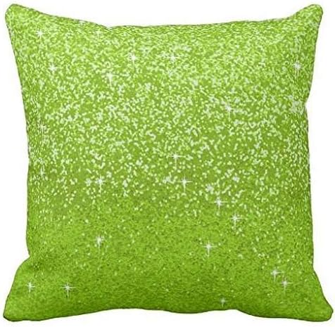 Bling, "Flat Material Design", Lime Green Print Throw pillow case 16*16