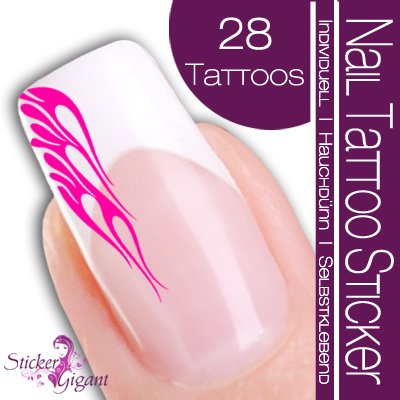 Nail Tattoo Sticker Flammen - pink Preisvergleich