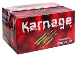 Karnage Tear Paintballs - 2000 Rounds - Silver / Orange Shell - Orange Fill