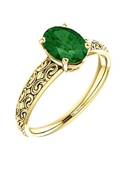 18K Yellow Gold 8.00x6.00mm Oval Cut Chrome Tourmaline Ring -- LIFETIME WARRANTY