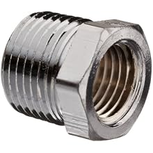 Chrome Plated Brass Pipe Fitting, Hex Bushing, NPT Male X NPT Female