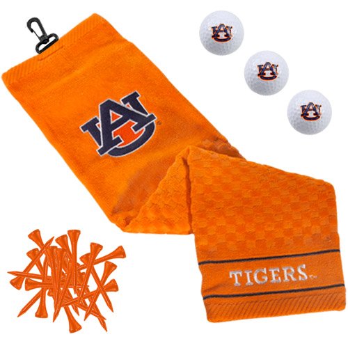 Auburn Tigers Embroidered Golf Towel, Golf Balls Tees Gift Set