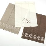 Coffee And Espresso Tea Towels, Brown/Cream, Set of 3