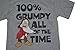 Authentic Disney 100% Grumpy All of the Time Mens Grey w/ Free Disney Stickers