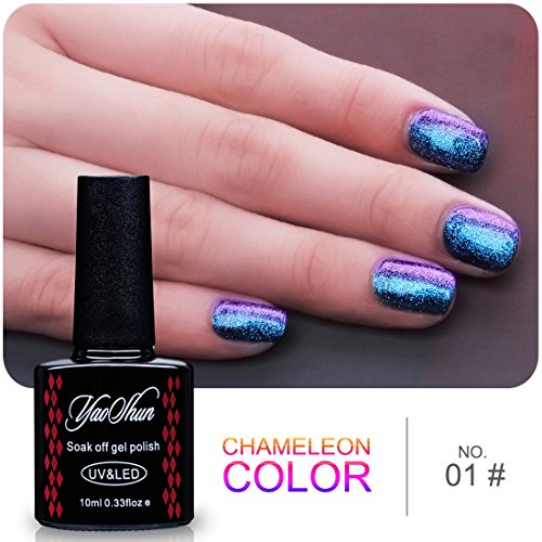 Yaoshun Gel Nails Polish,Holographic Glitter Starry Galaxy Chameleon Colors Changes UV LED Nail Polish 10ml Yaoshun Gel Nails Polish,Holographic Glitter Starry Galaxy Chameleon Colors Changes UV LED Nail Polish 10ml