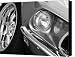 1969 Ford Mustang Mach 1 Front black and white Canvas Print / Canvas Art - Artist Jill Reger