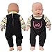 Rifi Baby Doll's Clothes Denim Pants Shirt Jumpsuit Set Blue Stripes for 14 -16 inches Dolls