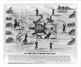 Historic Print (M): Abe linking with his significantly named cabinet